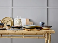 Bloomingville Aura Bord Blauw - Set Van 6 Stuks Ø28,5 Cm -Bestekwinkel bloomingville aura bord blauw set van 6 stuks 285 3